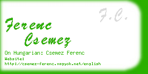 ferenc csemez business card